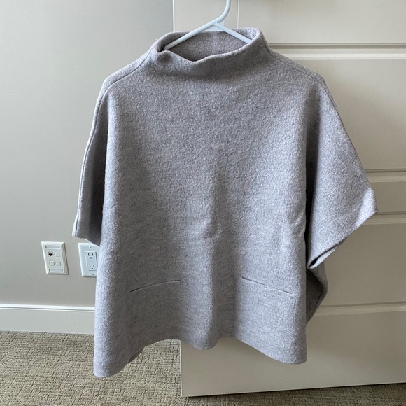 Wilfred Touraine Sweater Poncho, Grey, XXS/XS - Picture 5 of 6